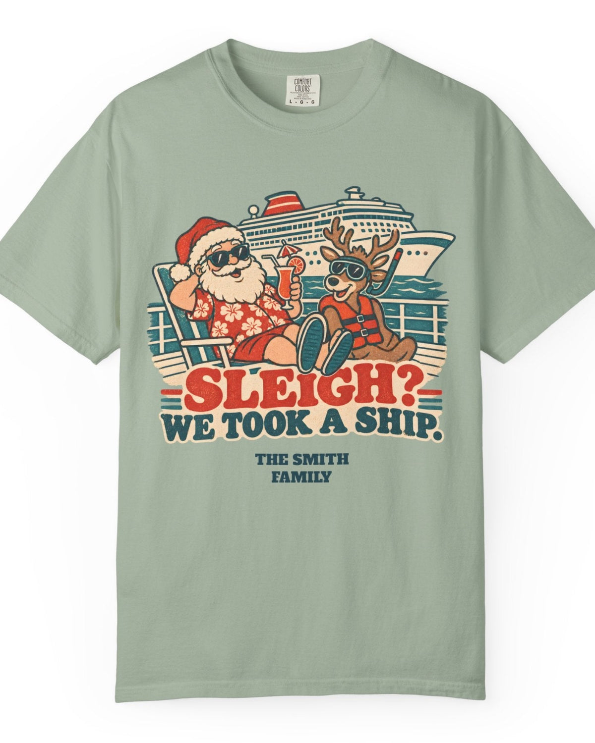 ws-main Sleigh We Took a Ship Family Christmas Cruise Shirt